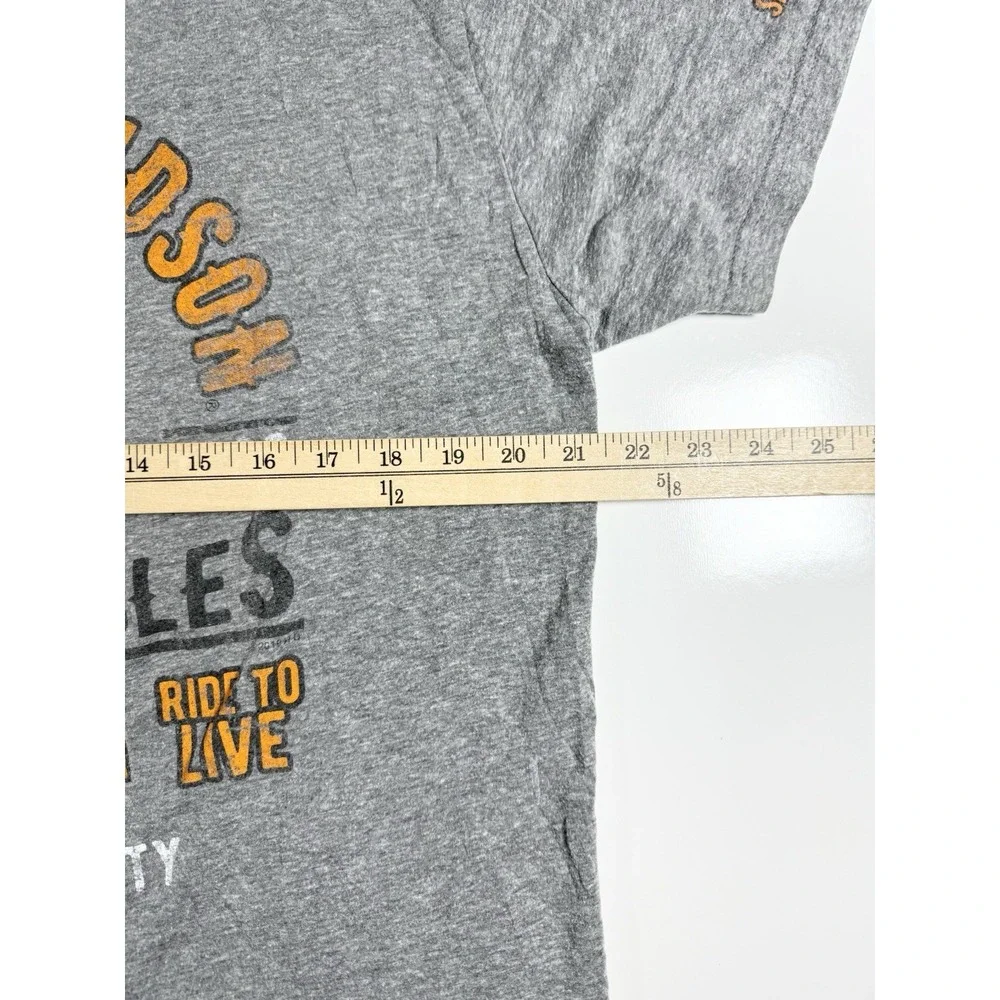 Harley-Davidson‎ Motorcycles T-Shirt Size L Gray Ride To Live O'Fallon Illinois